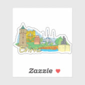 Innenstadt Aufkleber (Blatt)