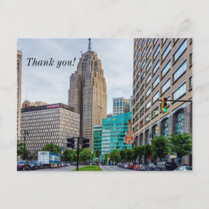 Innenstadt Detroit Vielen Dank Postcard Postkarte