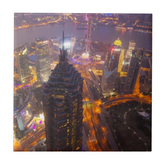 Innenstadt von Shanghai Fliese (Vorderseite)
