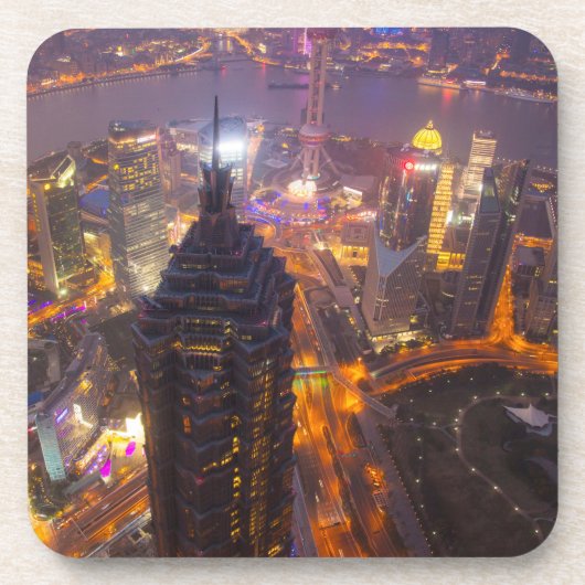 Innenstadt von Shanghai Getränkeuntersetzer (Vorderseite)