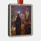 Innenstadt von Shanghai Ornament Aus Metall (Rechts)