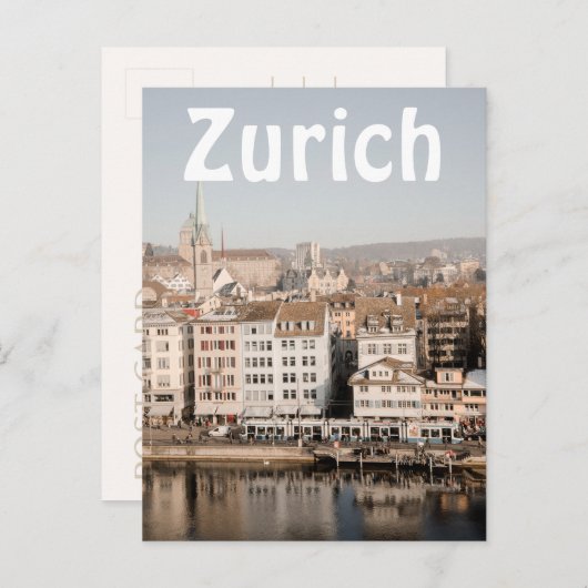 Innenstadt Zürich von der obersten Luftfahrtalästh Postkarte (Vorne/Hinten)
