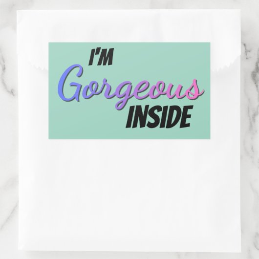 Inner Beauty I'm Gorgeous Inside Rechteckiger Aufkleber (Tasche)