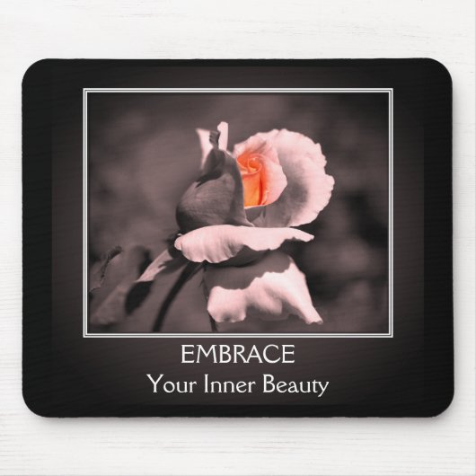 Inner Beauty Rosenknospe Inspiration Mousepad (Vorne)