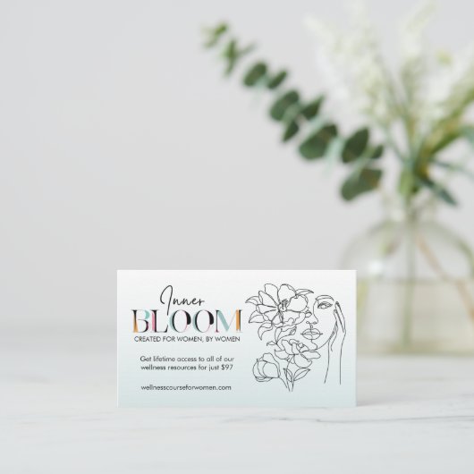 Inner Bloom Women's Wellness Course Business Card Visitenkarte (Stehend Vorderseite)