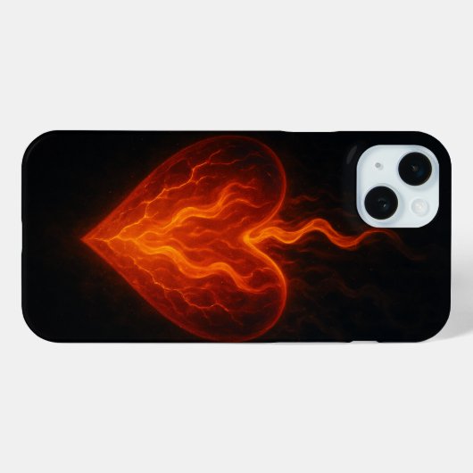 Inner Fire – Glowing Heart Aesthetic iPhone Case (Rückseite (Horizontal))