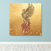 Inner Fire Phoenix Boho Wandkunst | Phoenix Rising Leinwanddruck (Insitu (Holzboden))