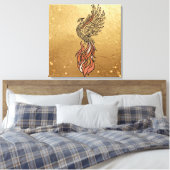 Inner Fire Phoenix Boho Wandkunst | Phoenix Rising Leinwanddruck (Insitu (Schlafzimmer))