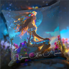 Inner-Göttin-Blumenflocken Kissen