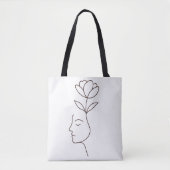 Inner Growth – Minimalist Bloom Tote Tasche (Vorderseite)