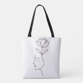 Inner Growth – Minimalist Bloom Tote Tasche (Rückseite)