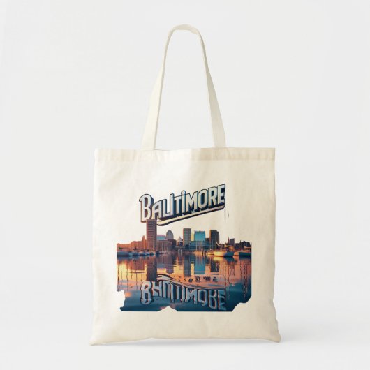 Inner Harbor Reflections: Baltimore Strong Tote Tragetasche (Vorne)