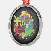 INNER-KIND-Sonderanfertigung Silbernes Ornament (Links)