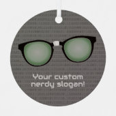 Inner Nerd lustige Spektakel - Zoll beiderseits Ornament Aus Metall (Vorderseite)