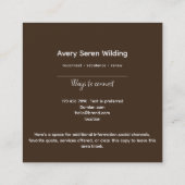 Inner Oracle | Third Eye Design Quadratische Visitenkarte (Rückseite)