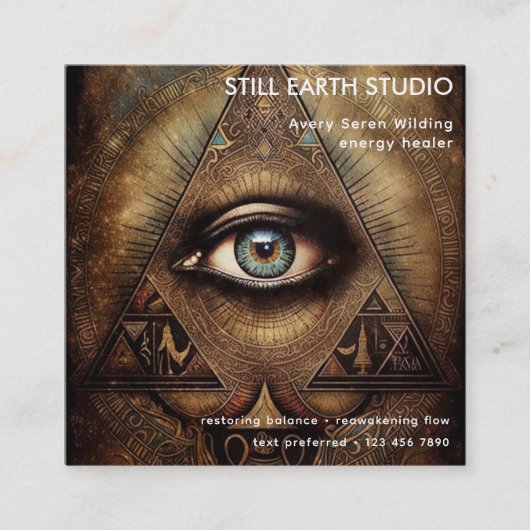 Inner Oracle | Third Eye Design Quadratische Visitenkarte (Vorderseite)