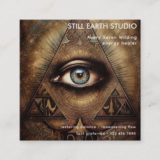 Inner Oracle | Third Eye Design Quadratische Visitenkarte (Vorderseite)