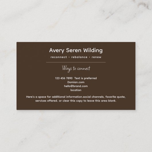 Inner Oracle | Third Eye Design Visitenkarte (Rückseite)