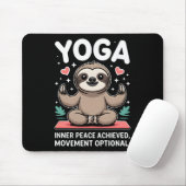 Inner Peace Achieved Movement Optional Yoga Sloth  Mousepad (Mit Mouse)