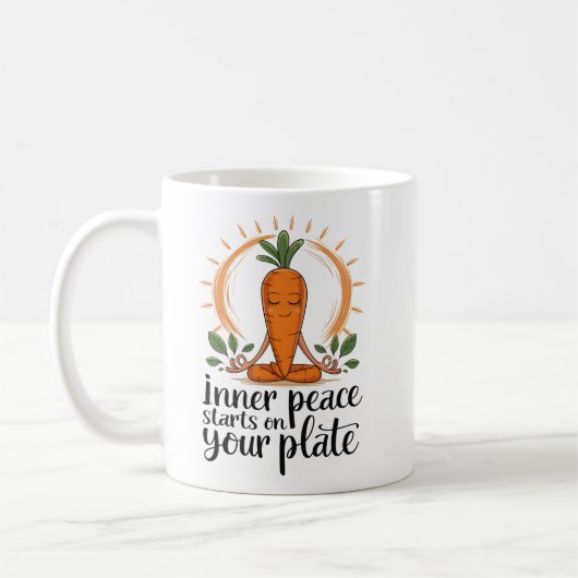 Inner Peace Carrot - Achtsames Essen Kunst Kaffeetasse (Links)