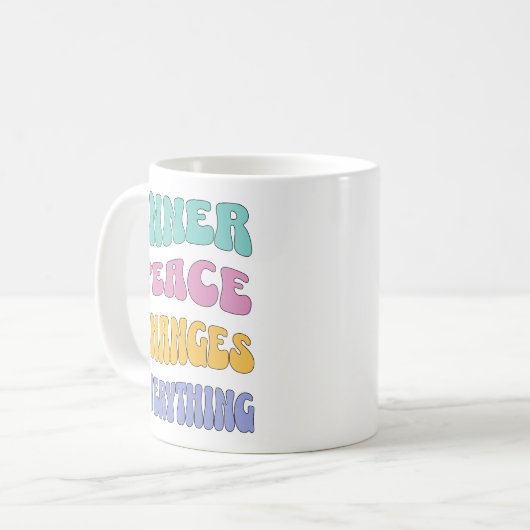 Inner Peace Changes Everything Kaffeetasse (Vorderseite Links)