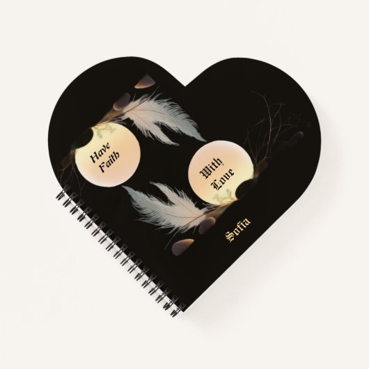 Inner Peace & Healing Heart-Shaped Zen Notebook Notizblock (Vorderseite)