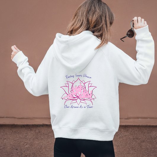 Inner Peace One Asana at Time Pink Lotus Hoodie