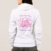 Inner Peace One Asana at Time Pink Lotus Hoodie (Rückseite)