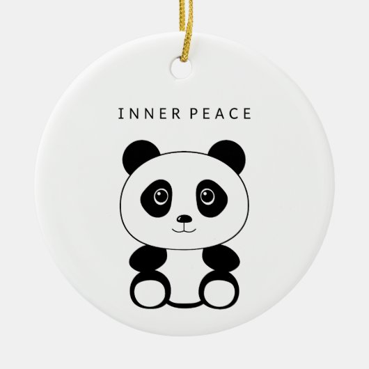 Inner Peace Panda Keramik Ornament (Vorne)