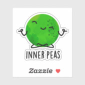 Inner Peas Funny Meditating Pea Pub Aufkleber (Blatt)