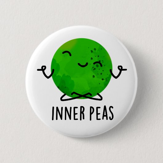 Inner Peas Funny Meditating Pea Pub Button (Vorderseite)