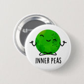 Inner Peas Funny Meditating Pea Pub Button (Vorne & Hinten)
