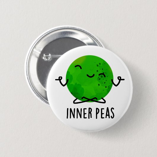 Inner Peas Funny Meditating Pea Pub Button (Vorne & Hinten)