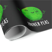 Inner Peas Funny Meditation Pea Pun Dark BG Geschenkpapier (Rolleneckpunkt)