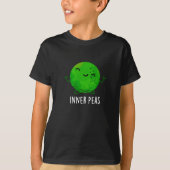 Inner Peas Funny Meditation Pea Pun Dark BG T-Shirt (Vorderseite)