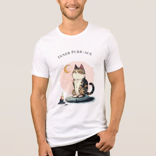 Inner Purr-ace Katzen-Meditations-T-Shirt Tri-Blend Shirt (Vorderseite)