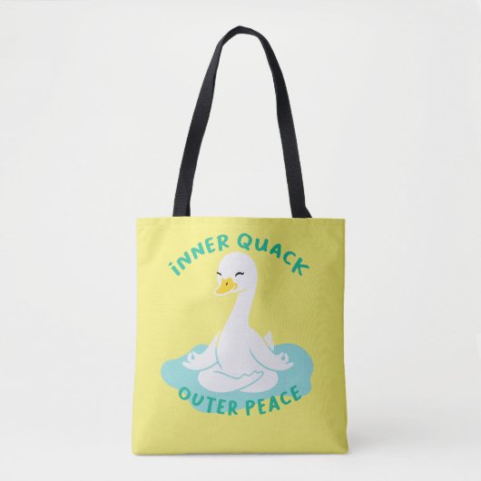 Inner Quack Outer Peace Yoga Duck Tasche (Vorderseite)