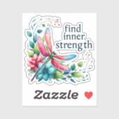 Inner Stärke finden - Künstlerische Libelle Aufkleber (Blatt)