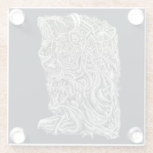 Innerbastman, Tinte zeichnend Glasuntersetzer (Rückseite)