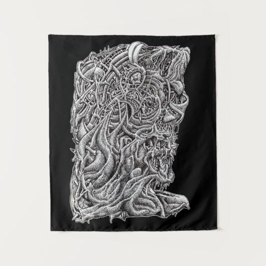 Innerbester, Tinte zeichnend dunkle Tapisserie Wandteppich (Vorderseite)