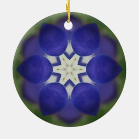 Innere Bluebonnet-Blume Keramik Ornament (Hinten)