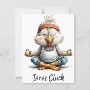 Innere Cluck Chicken Meditation   Funny Yoga Anima Postkarte