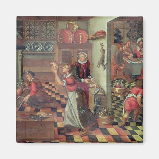 Innere der Küche, das Abendessen im Emmaus Magnet (Vorne)