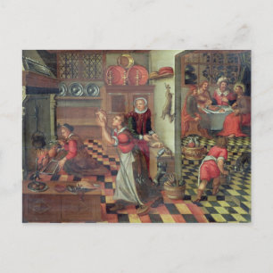 Innere der Küche, das Abendessen im Emmaus Postkarte