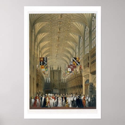 Innere der St. Georgs Kapelle, 1838 (farbige Litho Poster (Vorne)