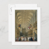 Innere der St. Georgs Kapelle, 1838 (farbige Litho Postkarte (Vorne/Hinten)