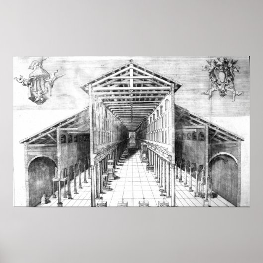 Innere des alten Petersdom, Rom Poster (Vorne)