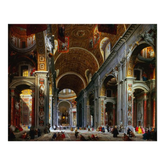 Innere des Petersdom, Rom Fotodruck (Vorne)