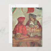 Innere eines Gasthauses, Detail der Backgammon-Spi Postkarte (Vorne/Hinten)