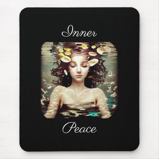 Innere Friedensfrau unter Wasser, | AI Artwork Mousepad (Vorne)